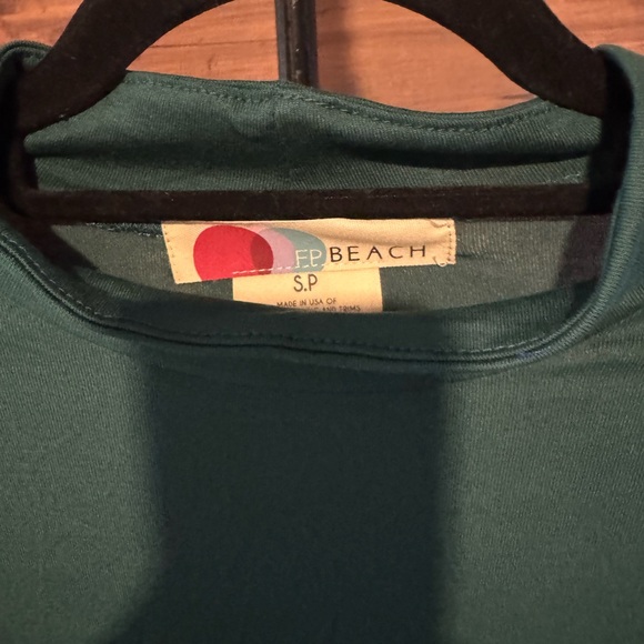 NWOT FREE People Green Long Sleeve Dress with Flared Sleeves - Picture 2 of 3